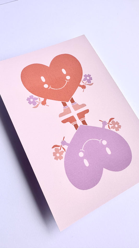 Heart to Heart Art Print | Sun Baked Collection | A6 Print