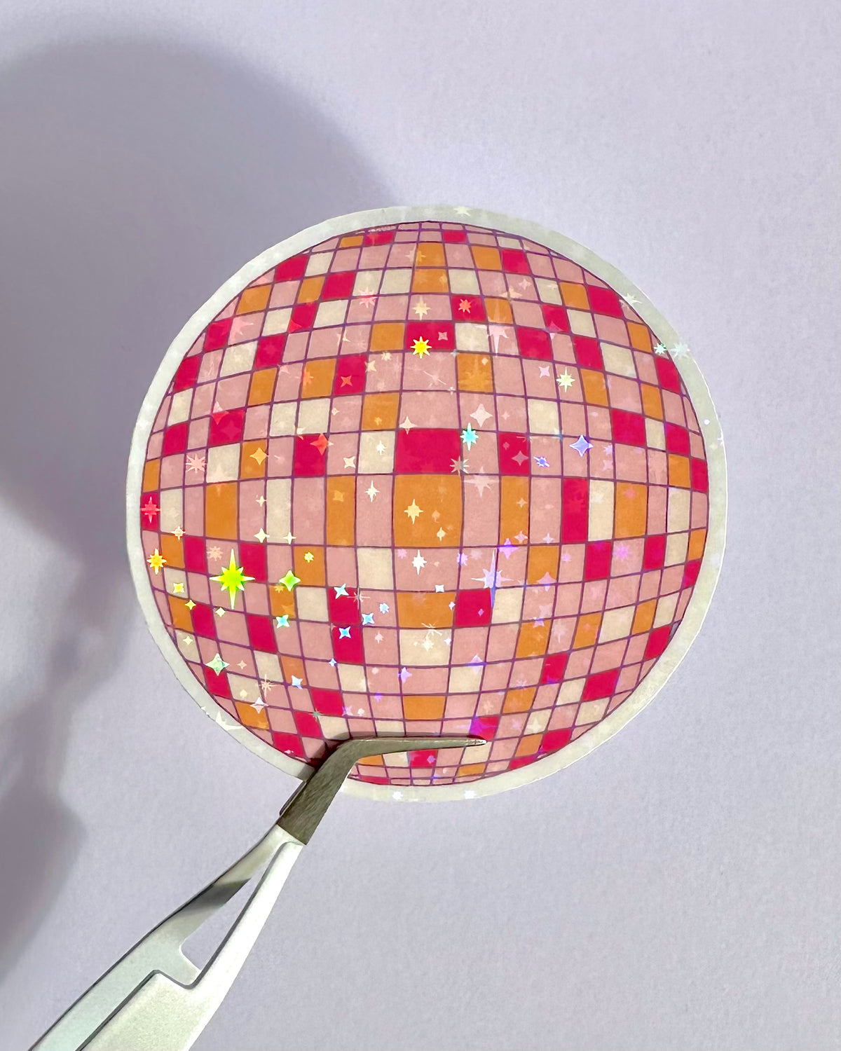Holographic Disco Ball Sticker | Retro Groovy Waterproof Vinyl Decal