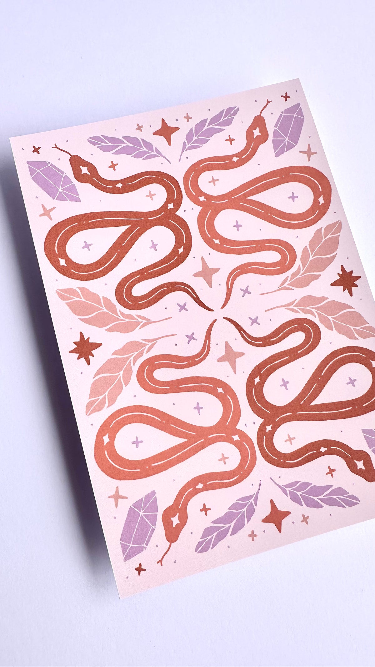 Sunset Serpents Art Print | Sun Baked Collection | A6 Print