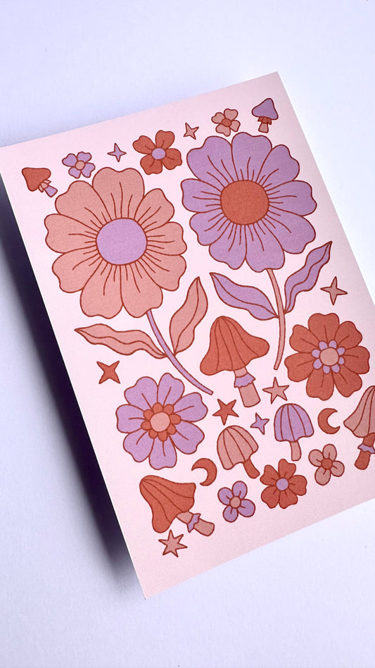 Dizzy Daisies Art Print | Sun Baked Collection | A6 Print