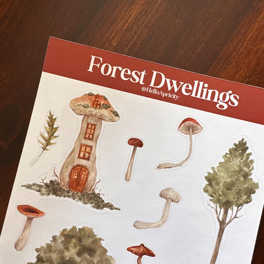 Forest Dwellings Sticker Sheet – 15 Stickers | Glossy Kiss Cut | Forest Fairy