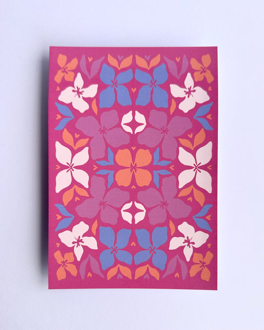 Floral Tile Art Print | Pastel Haze Collection | A6 Print