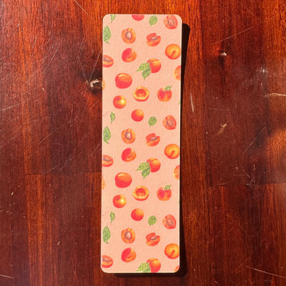 Peachy Fruit Bookmark Set | 4 Handmade Watercolour Bookmarks | Peach, Strawberry, Cherry & Apricot