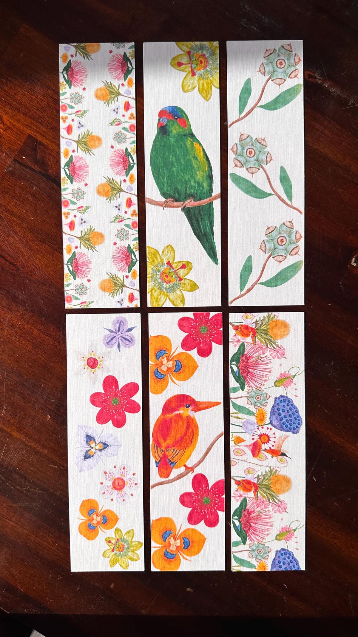 Australian Native Flora Bookmarks – Set of 6 Handmade Cardstock Bookmarks | Wild Bloom | Book Lover Gift