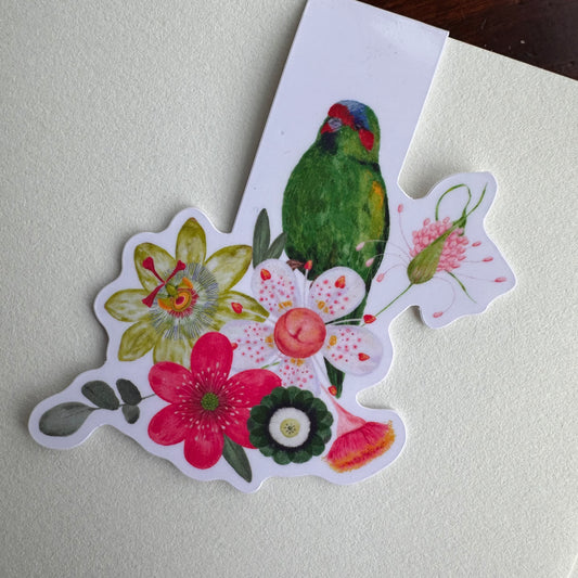 Magnetic Bookmark - Green Parrot
