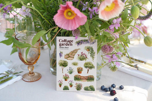 Cottage Garden Sticker Sheet – 17 Watercolour Journal & Planner Stickers | Matte Kiss Cut