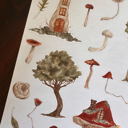 Forest Dwellings Sticker Sheet – 15 Stickers | Glossy Kiss Cut | Forest Fairy