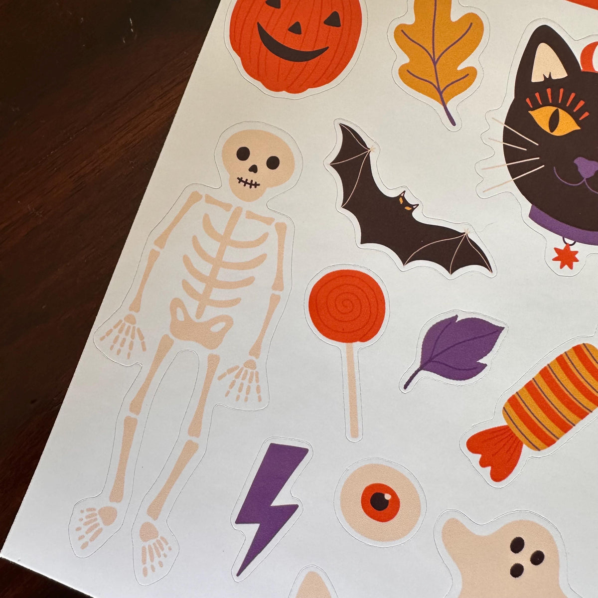 Halloween Sticker Sheet – 12 Black Cat Halloween Stickers | Glossy Kiss Cut | Jinx - Familiar Faces