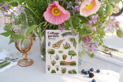 Cottage Garden Sticker Bundle – 3 Watercolour Sticker Sheets | 55 Stickers, Matte Kiss Cut