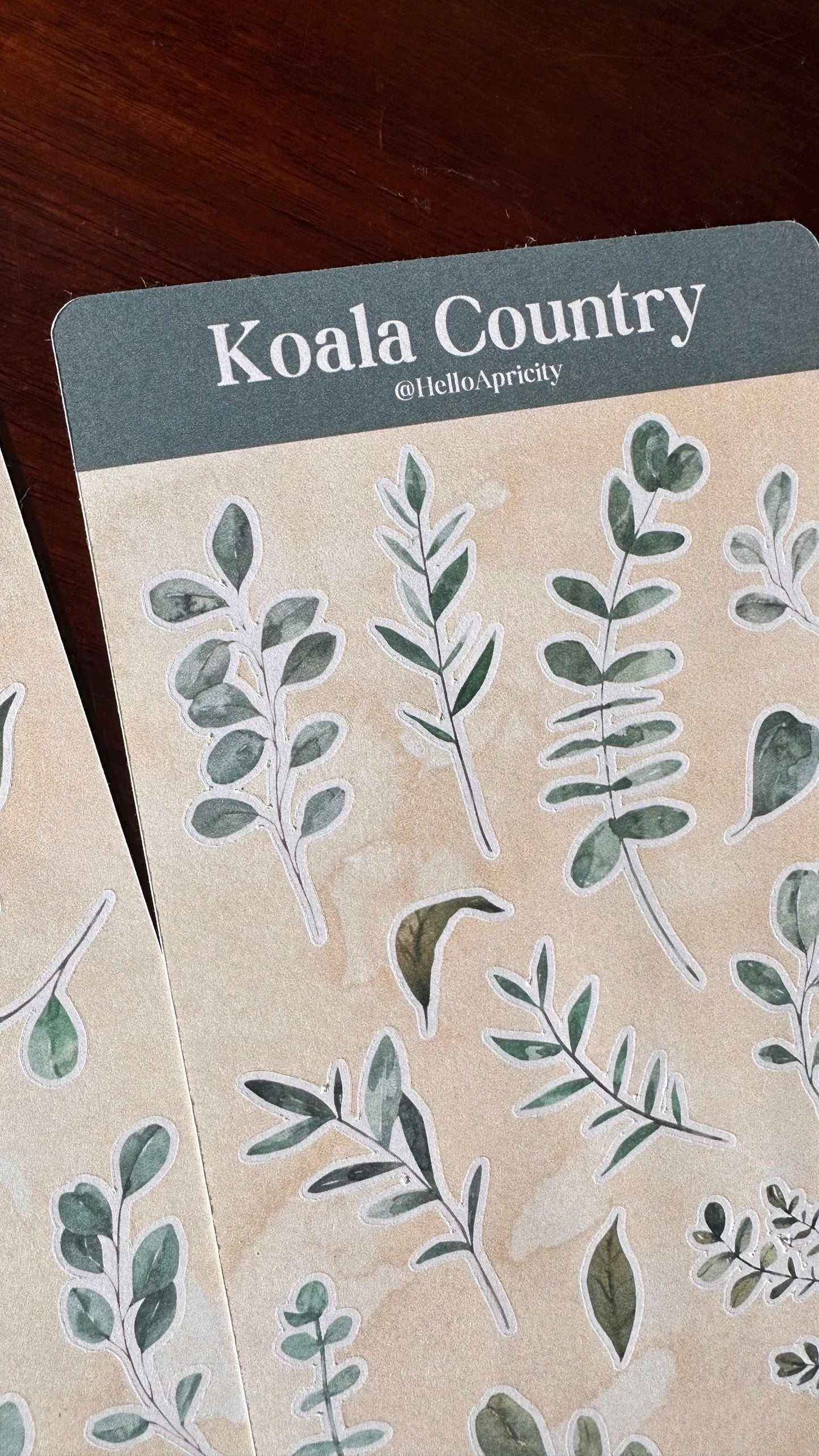 Eucalyptus Sticker Sheets – 26 Australian Native Stickers | Two Sheet Set | Koala Country