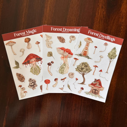 Forest Fairy Sticker Bundle – All 3 Sticker Sheets | 45 Stickers | Glossy Kiss Cut