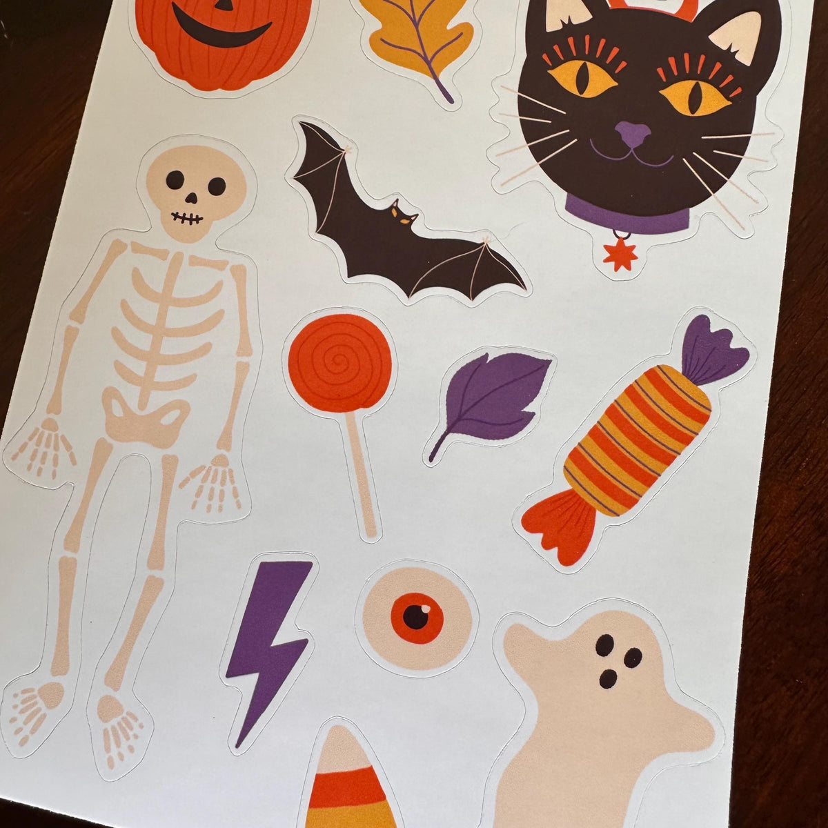 Halloween Sticker Sheet – 12 Black Cat Halloween Stickers | Glossy Kiss Cut | Jinx - Familiar Faces