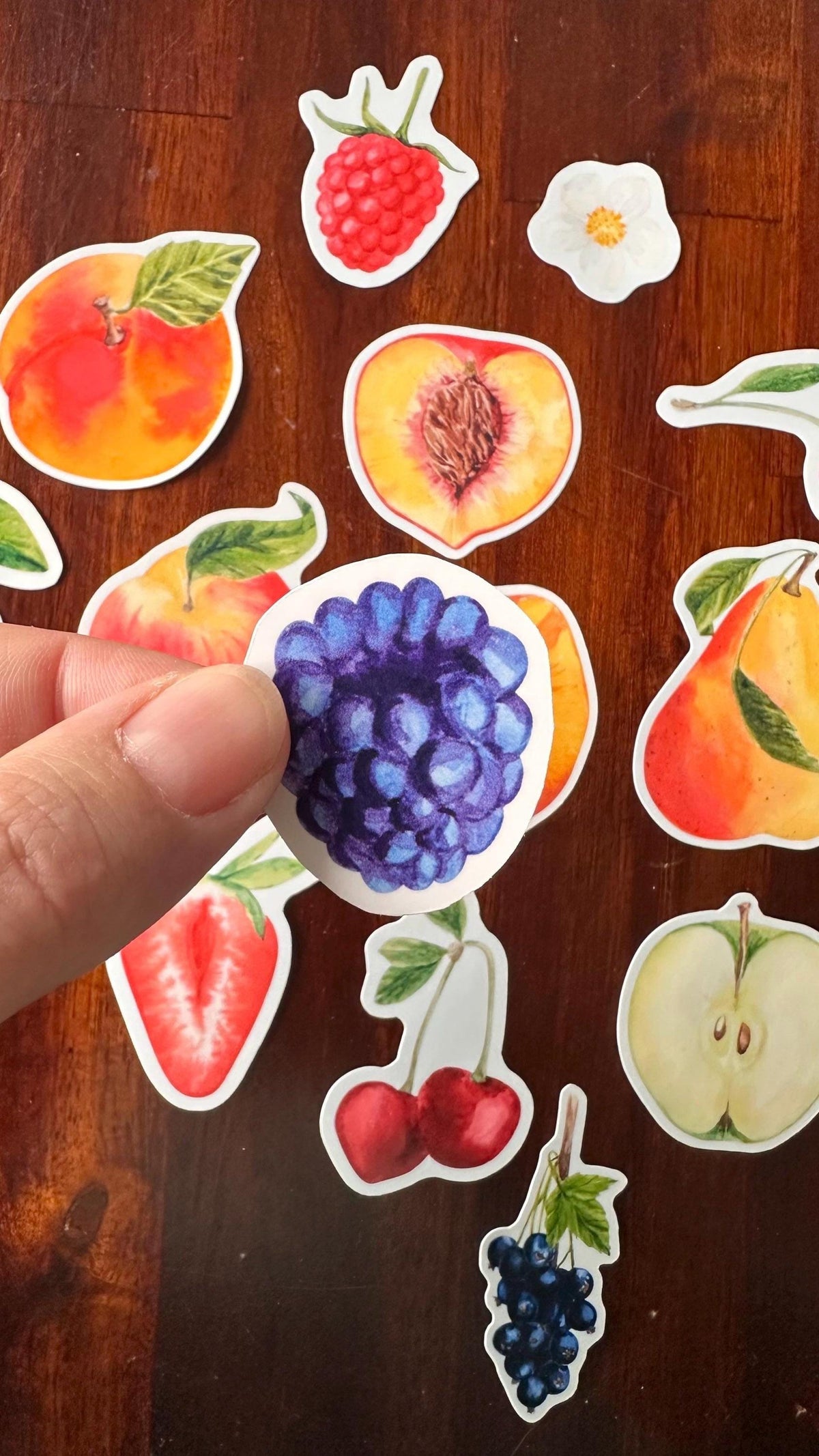 Fruit Die Cut Stickers – 16 Watercolour Vinyl Stickers | Kitchen Garden