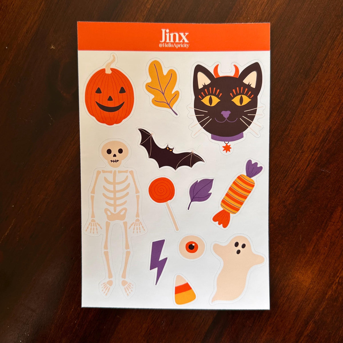 Halloween Sticker Sheet – 12 Black Cat Halloween Stickers | Glossy Kiss Cut | Jinx - Familiar Faces
