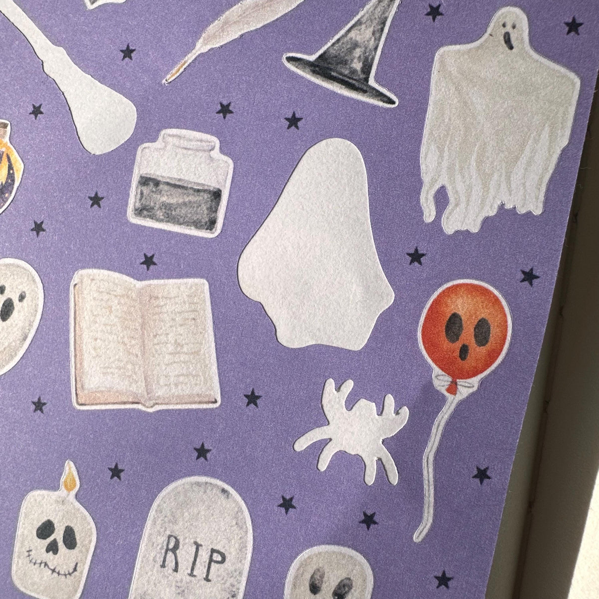 Friendly Spirits Mini Halloween Sticker Sheet – 19 Ghost Stickers | 4x6 | Secret Spellbook