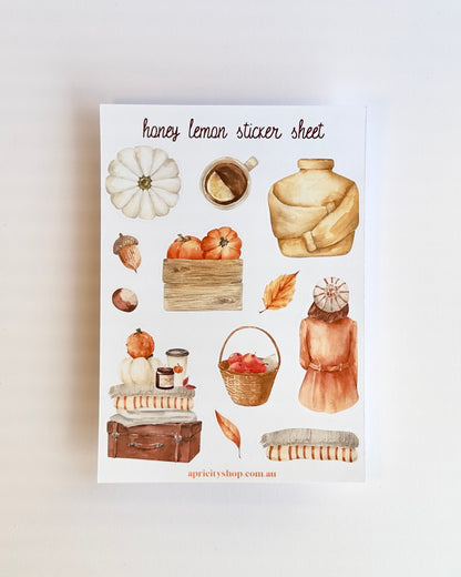 Cozy Autumn Sticker Bundle | 8 Sheets, 105 Stickers for Journals & Planners