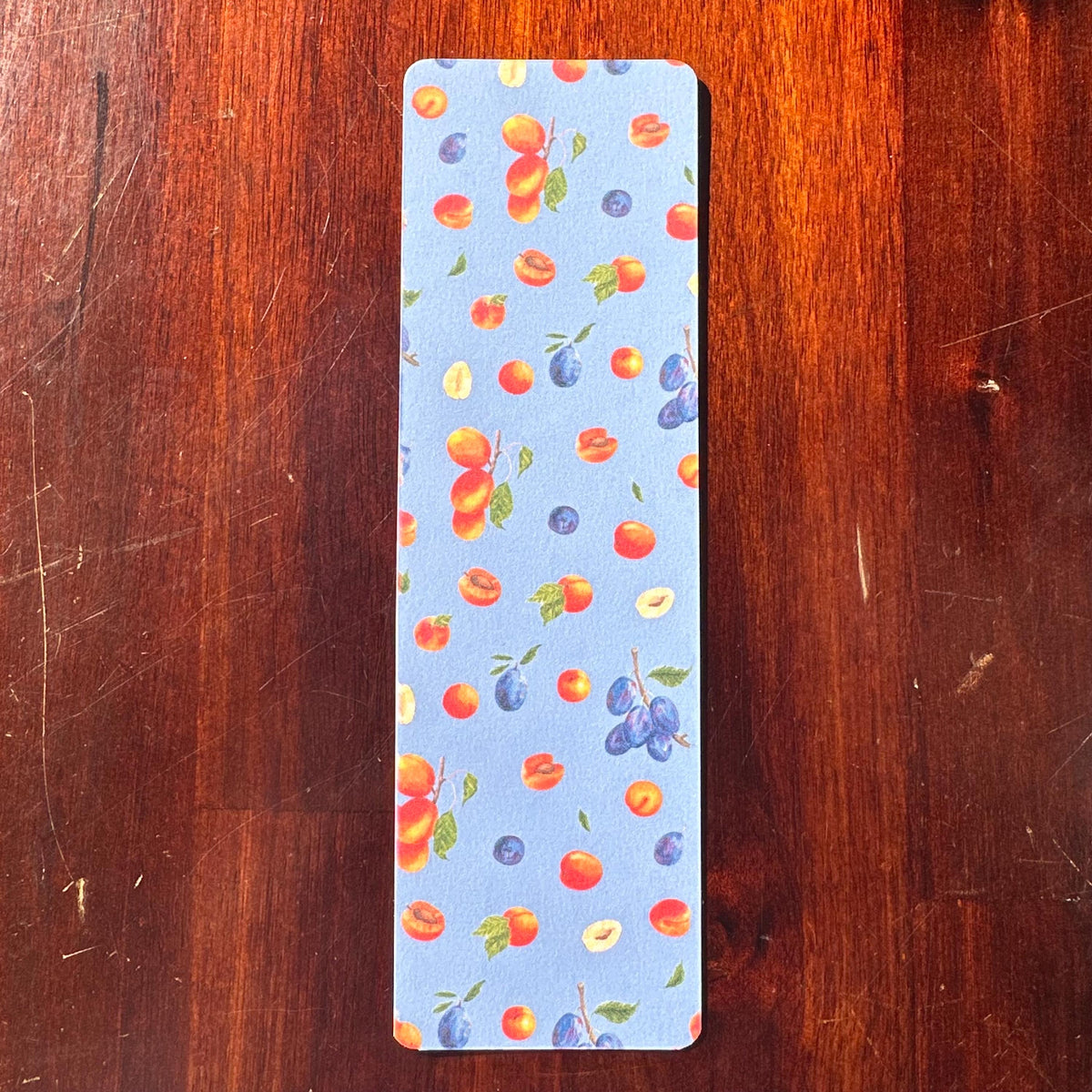 Fruit Bookmark Set – Cool Tones | 4 Handmade Watercolour Bookmarks | Apple, Blueberry, Mixed Berry, Plum & Apricot