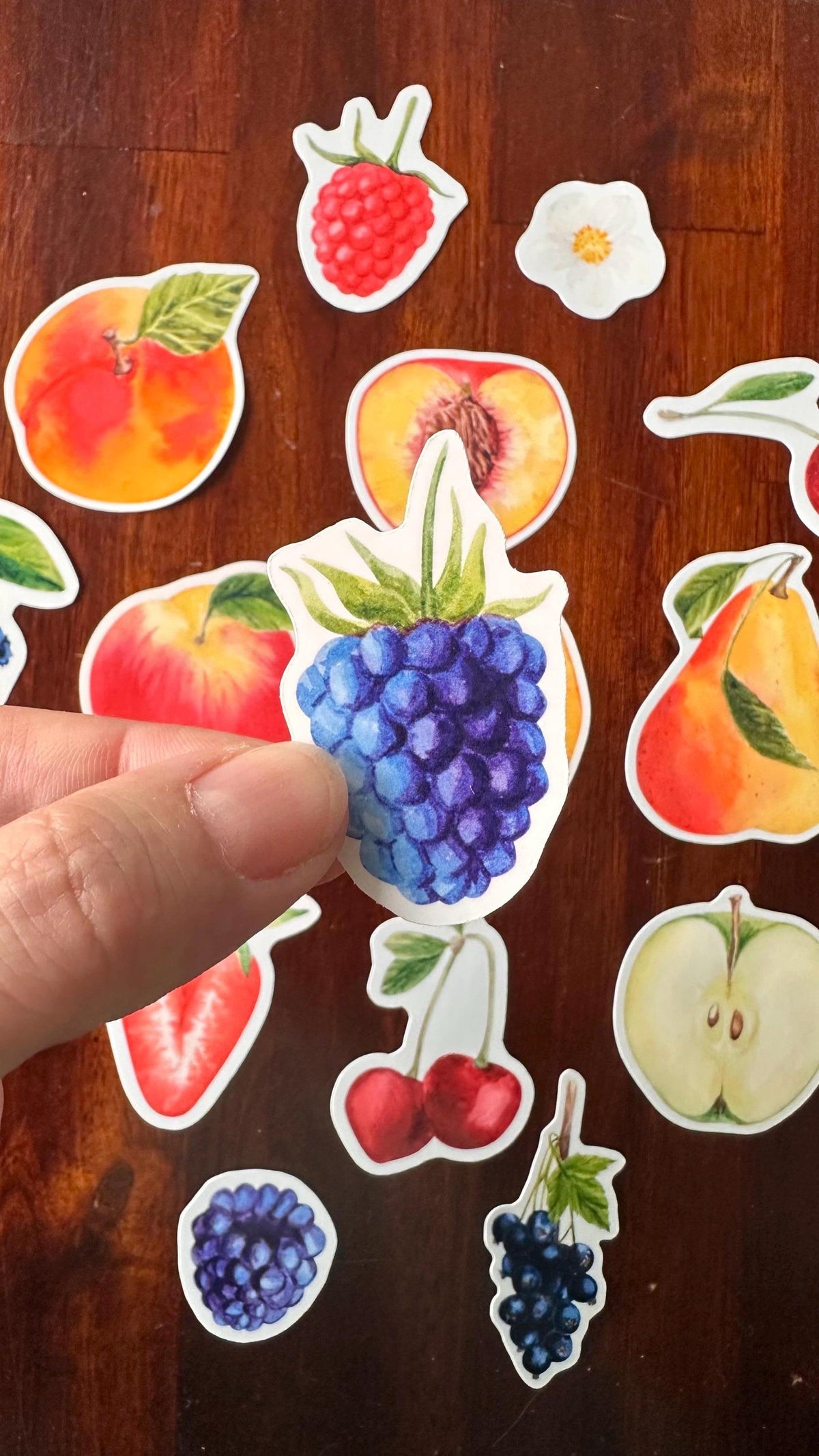 Fruit Die Cut Stickers – 16 Watercolour Vinyl Stickers | Kitchen Garden