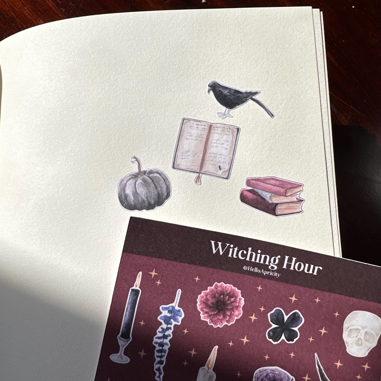 Witching Hour Mini Halloween Sticker Sheet – 21 Witch & Skull Stickers | 4x6 | Secret Spellbook