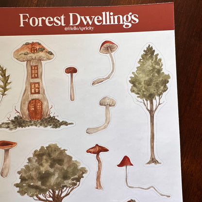 Forest Dwellings Sticker Sheet – 15 Stickers | Glossy Kiss Cut | Forest Fairy