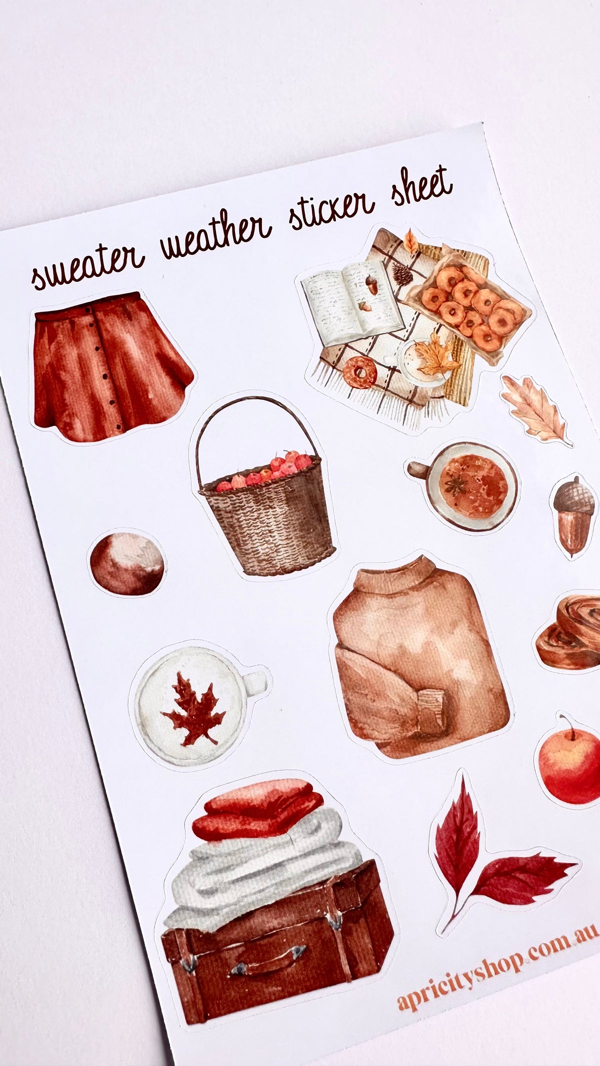 Sweater Weather Sticker Sheet | Cozy Autumn Stickers for Journals & Planners