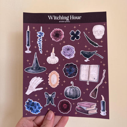 Halloween Sticker Bundle – All 5 Sheets | 92 Spooky Stickers | Secret Spellbook