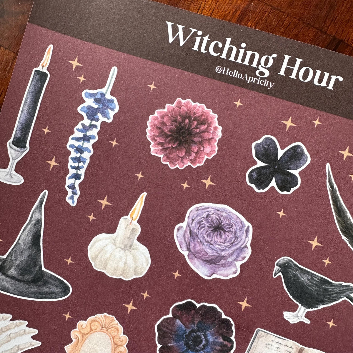 Witching Hour Halloween Sticker Sheet – 21 Witch & Skull Stickers | Matte Kiss Cut | Secret Spellbook