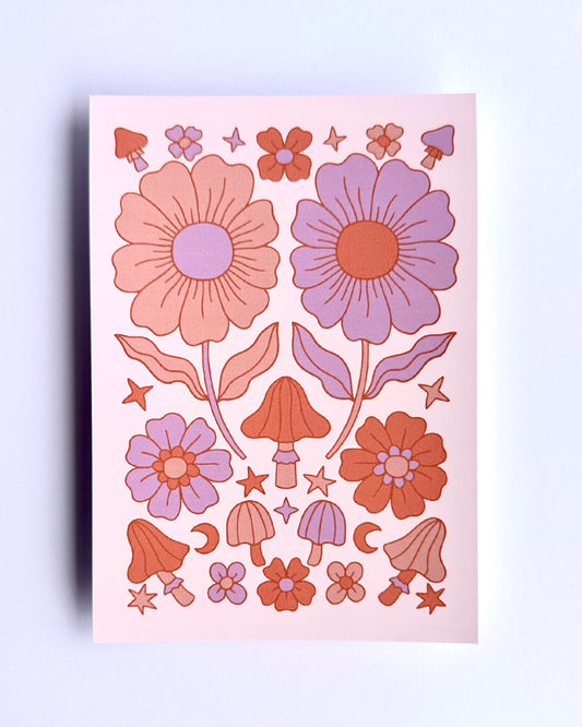 Dizzy Daisies Art Print | Sun Baked Collection | A6 Print