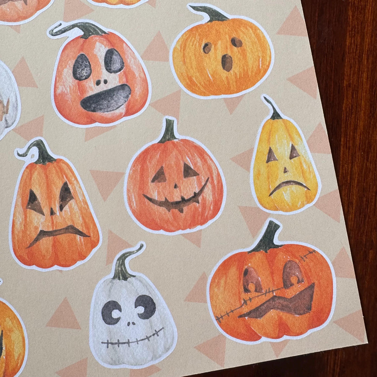 Pumpkin Halloween Sticker Sheet – 14 Stickers | Matte Kiss Cut | Lantern Light - Secret Spellbook