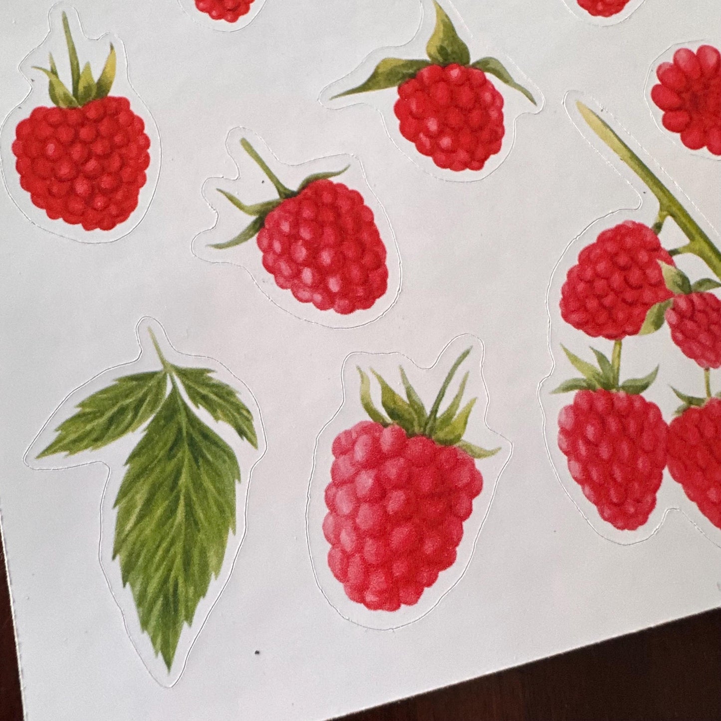 Raspberry Sticker Sheet – 13 Stickers | Glossy Kiss Cut | Kitchen Garden