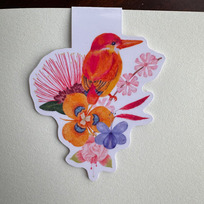 Magnetic Bookmark - Kingfisher & Wildflowers