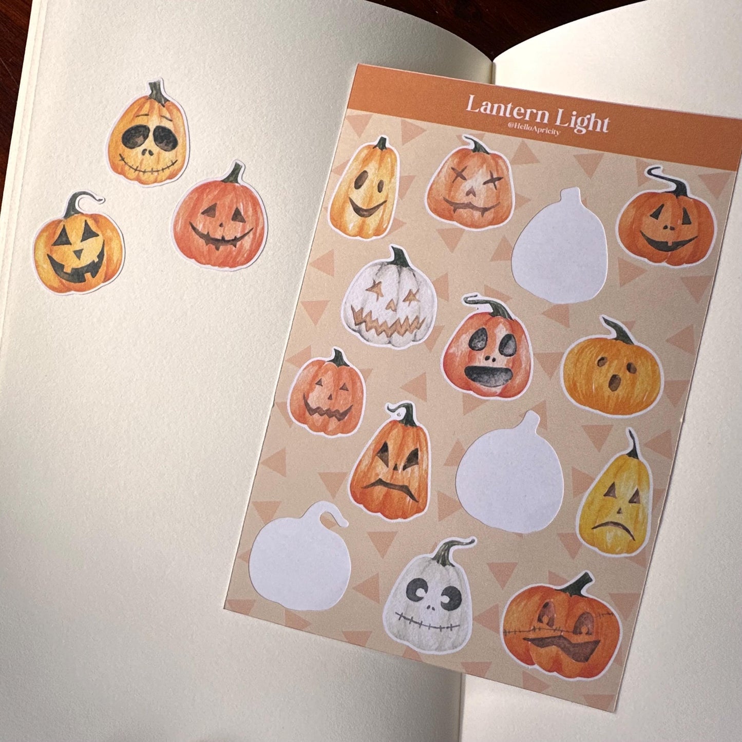 Pumpkin Mini Halloween Sticker Sheet – 14 Stickers | 4x6 | Lantern Light - Secret Spellbook