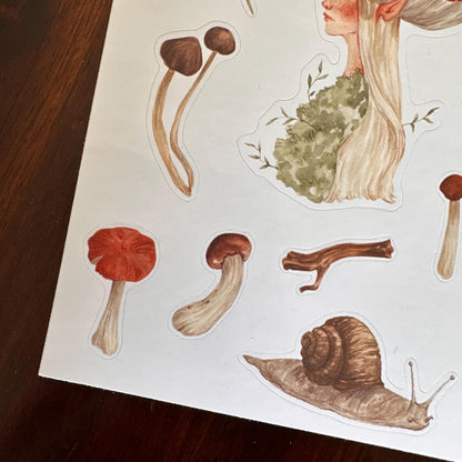 Forest Dreaming Sticker Sheet – 15 Stickers | Glossy Kiss Cut | Forest Fairy