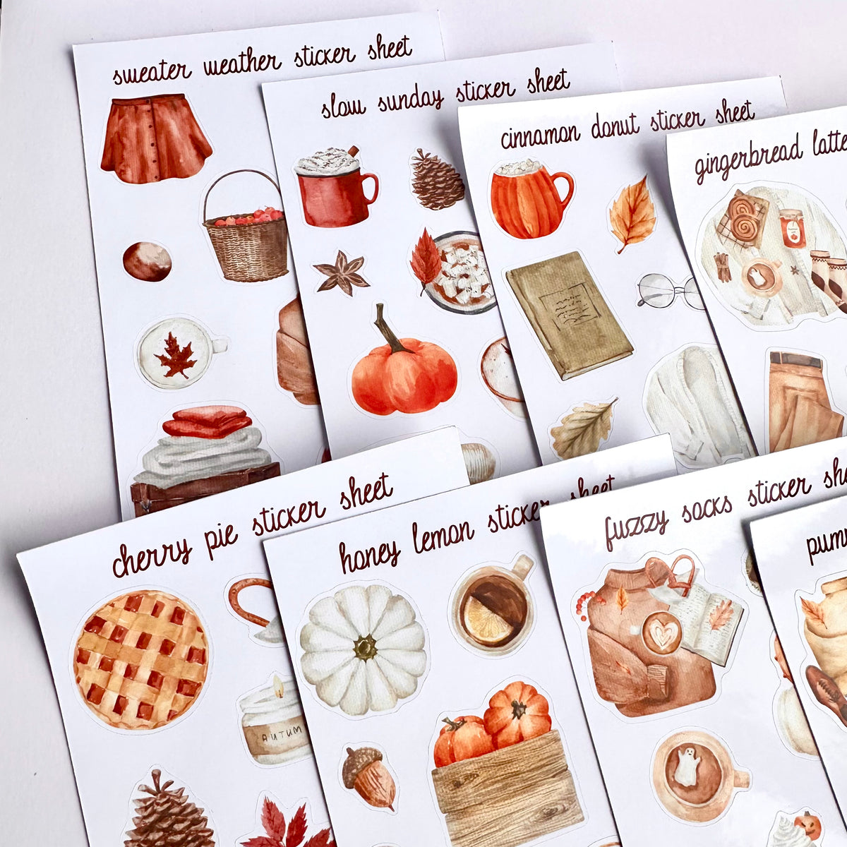 Cozy Autumn Sticker Bundle | 8 Sheets, 105 Stickers for Journals & Planners