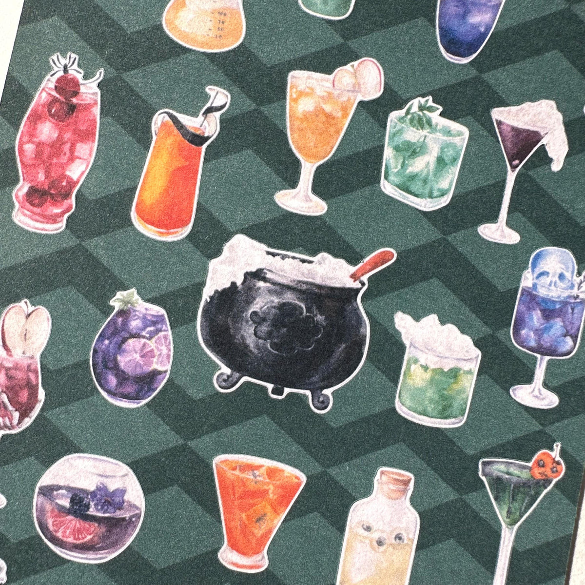 Pick Your Poison Mini Halloween Sticker Sheet – 24 Cocktail Witch Stickers | 4x6 | Secret Spellbook