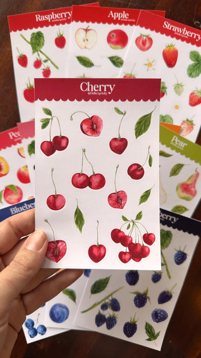 Sticker Bundle – Complete Set of 11 Fruit Sticker Sheets | Glossy Kiss Cut | Kitchen Garden