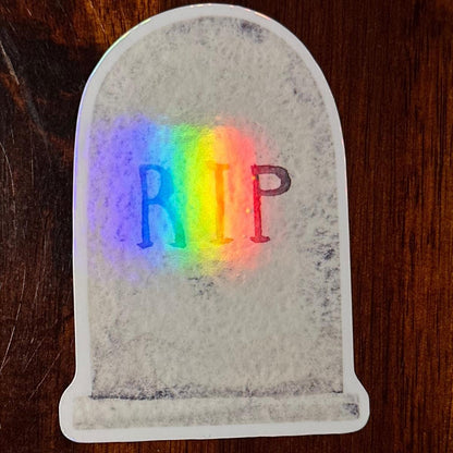 Moonlight Halloween Holographic Stickers – Skull, Gravestone, Pumpkin & Bat | Rainbow Shimmer Vinyl