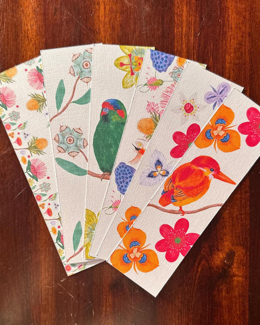 Australian Native Flora Bookmarks – Set of 6 Handmade Cardstock Bookmarks | Wild Bloom | Book Lover Gift