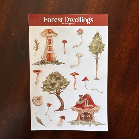 Forest Dwellings Sticker Sheet – 15 Stickers | Glossy Kiss Cut | Forest Fairy