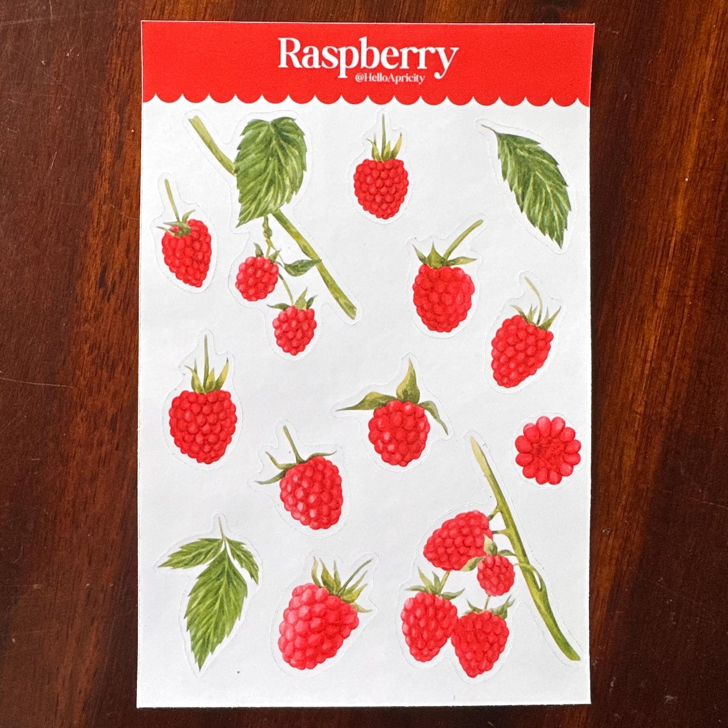 Raspberry Sticker Sheet – 13 Stickers | Glossy Kiss Cut | Kitchen Garden