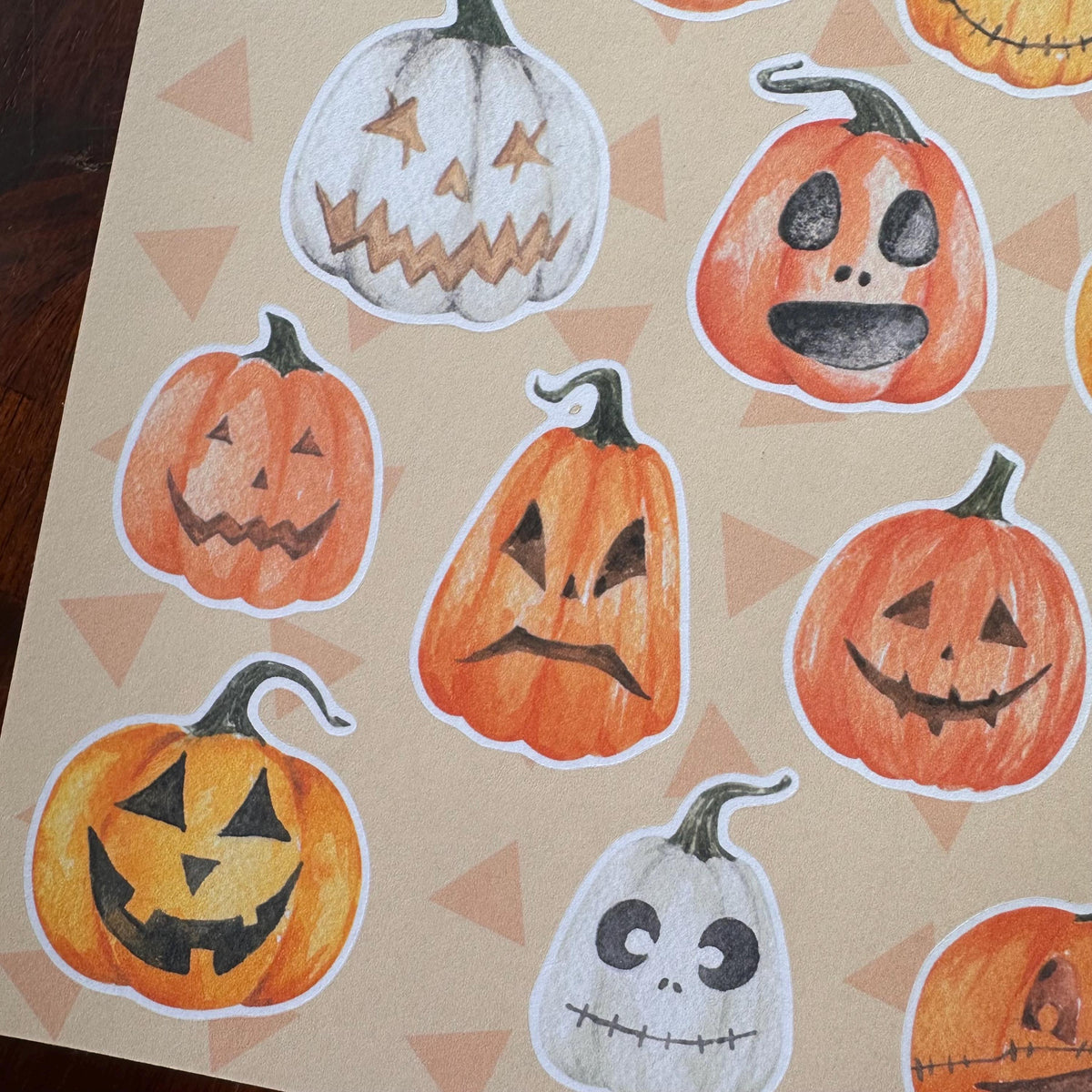 Pumpkin Halloween Sticker Sheet – 14 Stickers | Matte Kiss Cut | Lantern Light - Secret Spellbook
