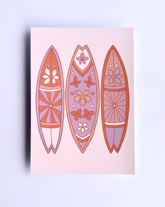 Surf’s Up Art Print | Sun Baked Collection | A6 Print
