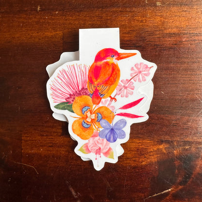 Magnetic Bookmark - Kingfisher & Wildflowers