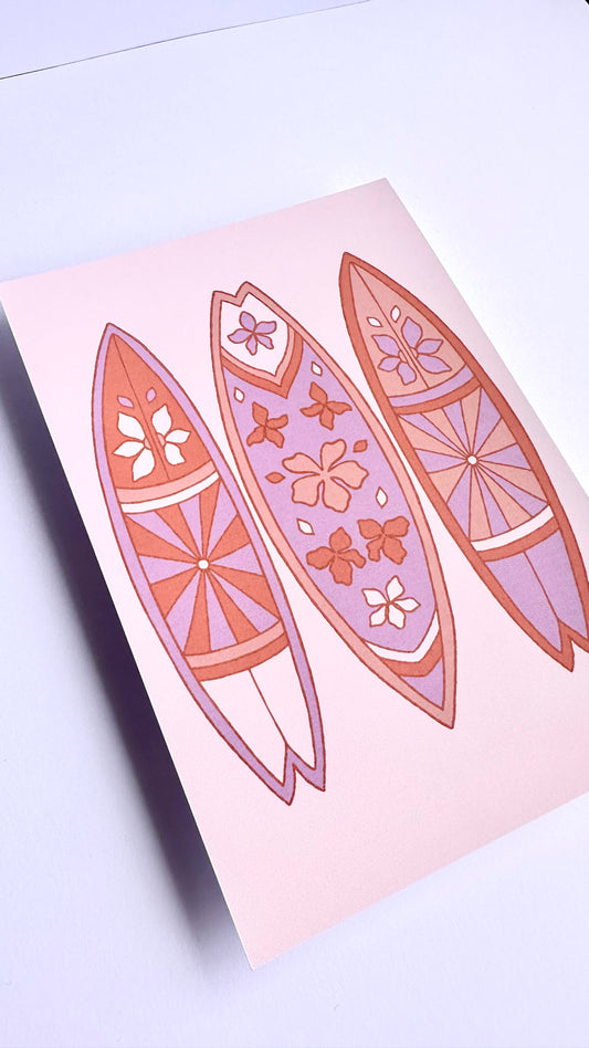 Surf’s Up Art Print | Sun Baked Collection | A6 Print