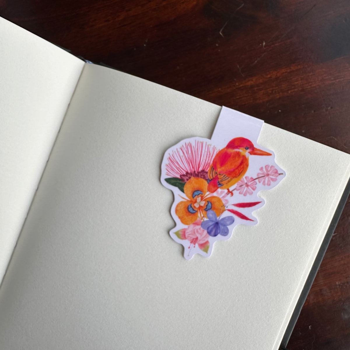 Magnetic Bookmark - Kingfisher & Wildflowers