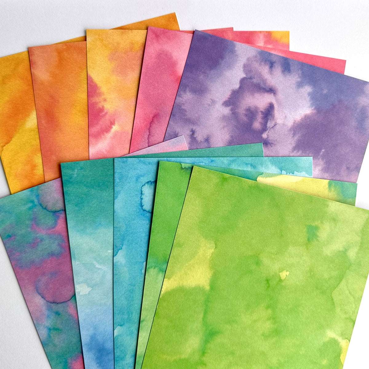 Rainbow Watercolour Journal Paper Pack | 10 Scrapbook Papers for Journals & Planners
