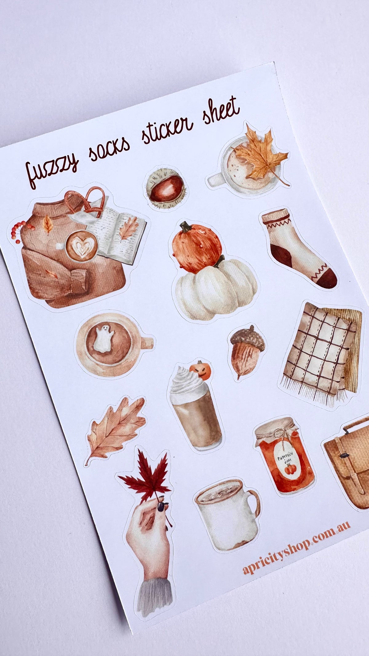 Fuzzy Socks Sticker Sheet | Cozy Autumn Stickers for Journals & Planners