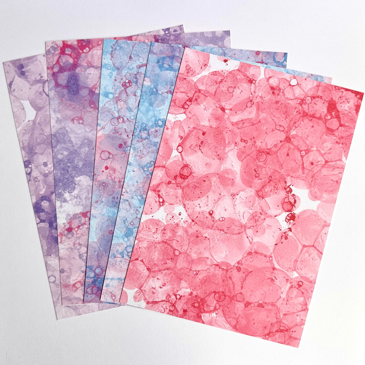 Bubble Watercolour Journal Paper Pack | 5 Scrapbook Papers for Journals & Planners