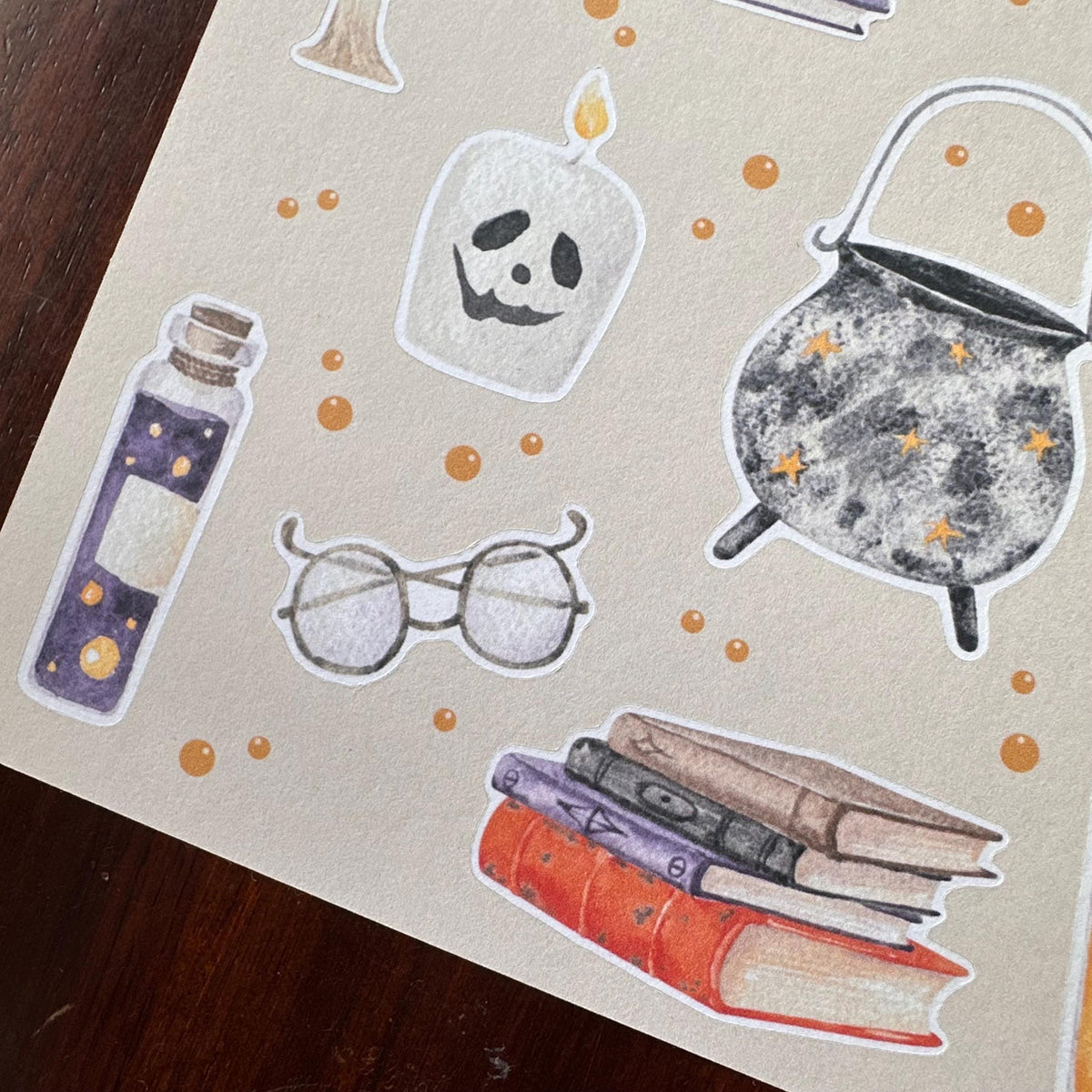 Apothecary Halloween Sticker Sheet – 20 Mushroom & Potion Stickers | Matte Kiss Cut | Ancient Recipe - Secret Spellbook