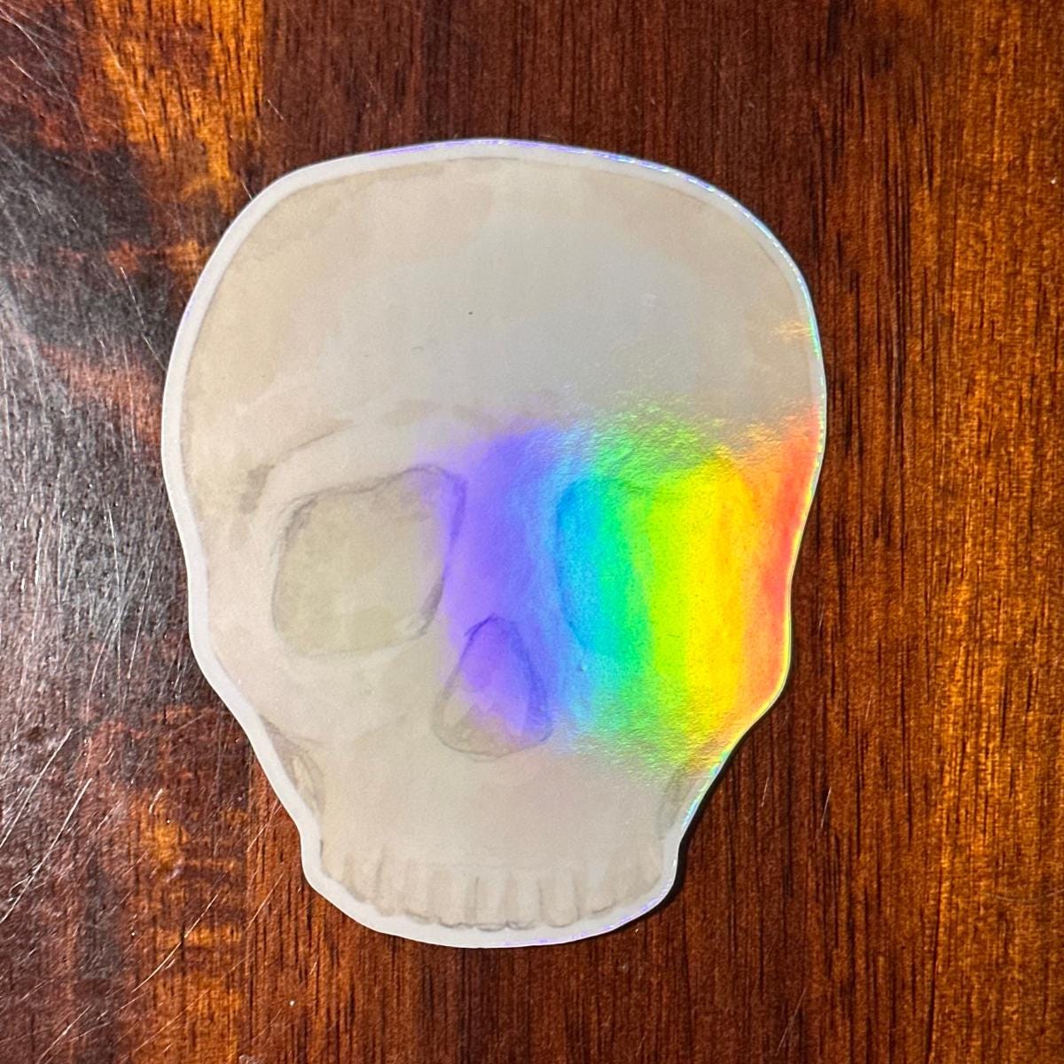 Moonlight Halloween Holographic Stickers – Skull, Gravestone, Pumpkin & Bat | Rainbow Shimmer Vinyl